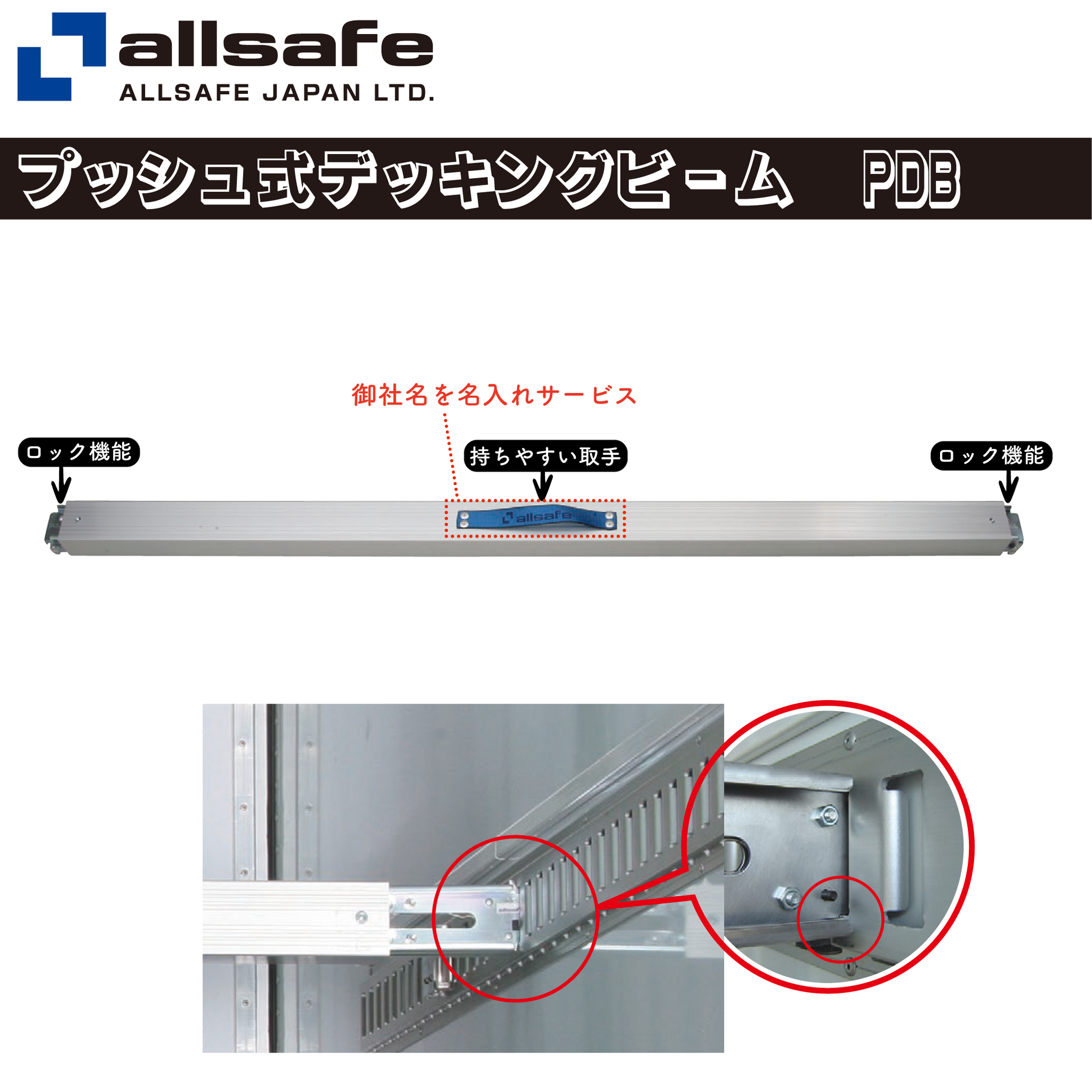 ALL SAFE（オールセーフ）プッシュ式デッキングビーム PDB-SS～L – ヨロスト。